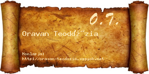 Oravan Teodózia névjegykártya